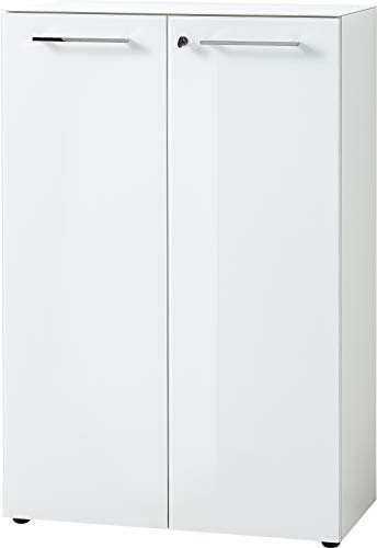 Germania Aktenschrank 4202-84 GW-Monteria, in Weiß, mit Glasauflage, 80 x 120 x 37 cm (BxHxT)