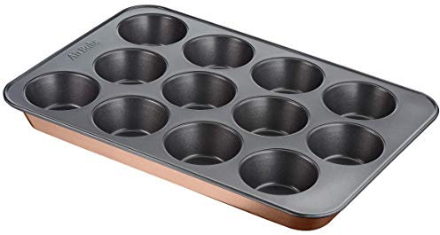 Tefal - J2555014 - Airbake Moule 12 Muffins Anti-adhésif Acier Marron 29 x 41cm