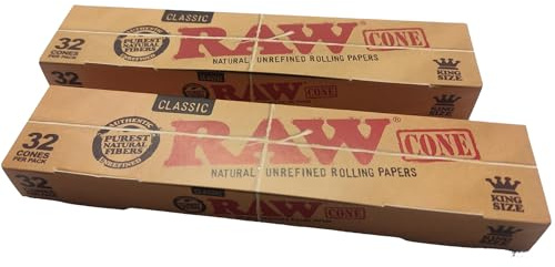 Unbekannt RAW 64x Konische Hülsen Ungebleicht (2x32) Jointhülsen Joint Cones Pre-Rolled