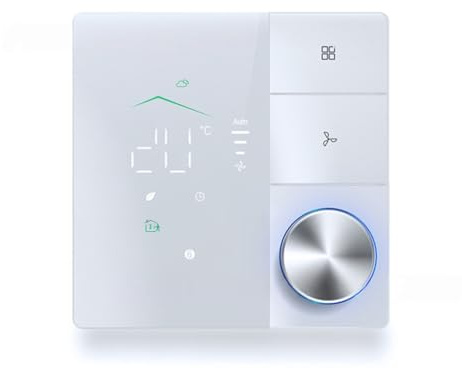 Wouueso Termostatos Inteligentes Tuya para Aire Acondicionado con Control Remoto WiFi Termostato con Perilla Inteligente Interruptor de Control de Temperatura LED A