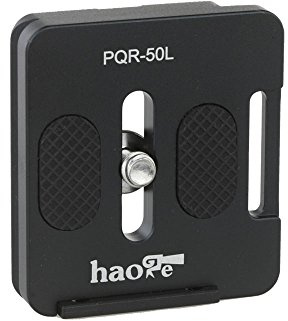 Haoge PQR-50L 50mm Universal Camera Quick Release Plate with Retractable Lip Flange for Arca Swiss Standard Tripod Ball Head Ballhead Clamp