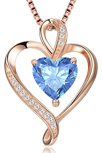 LAVUMO Herzkette 925 Silber/Messing Rosegold Gold Damen Halskette Geschenk | Herz änhänger Kette Damen Schmuck Geschenk für Frau Frauen an Geburtstags Weihnachten Valentinstag Hypoallergen Ketten