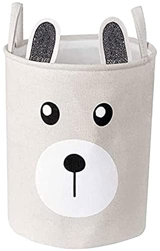 Kinder Wäschekorb Faltbare Aufbewahrungsbox Spielzeug Veranstalter Kleider Organizer Wäschekorb, Faltbare Runde Lagerung Wäschekörbe, Baumwolle mit Griffen-40 * 33 * 33cm