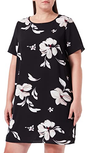 ONLY CARMAKOMA Robe Tunique Carlux SS WVN Noos pour Femme, Noir/AOP : Florence Flower, 50