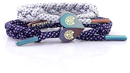 Rastaclat Couples Bracelet for Women and Men - Ultra Violets Purple & White Couples Braided Bracelet | Adjustable Stackable & Made by Hand