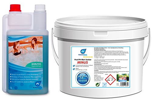 KaiserRein 1 L Whirlpool Desinfektionsmittel und 8 Kg PH- Set (PH Senker) I Wasserpflege I Desinfektion I Whirlpoolreiniger, Poolreiniger