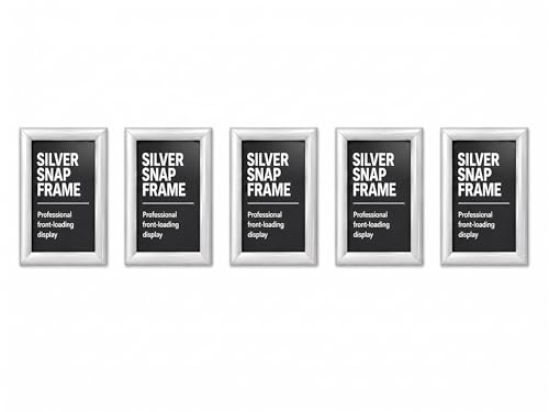 Deflecto Lot de 10 Cadres Affiche Clipsables A3 Muraux - Vitrine Professionnelle Aluminium Argenté - Porte-Documents Élégant pour Bureaux, Magasins, Restaurants & Expositions