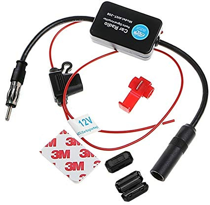 F86S Auto Radio Antennenverstärker – DAB+ AM/FM Signalverstärker & Splitter, Universal 12V, Verbesserung des Radioempfangs für Auto, FM/AM Antennensignal Verstärker