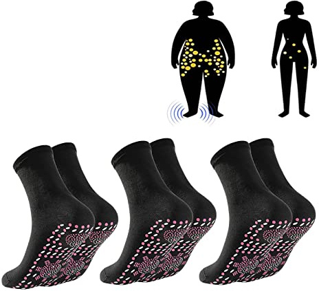 AFIZ Turmalin Schlankheits-gesundheitssocke, Turmalin Schlankheits-gesundheitssocke, Selbstheizende Socken, Veinesheal Thermotherapeutische Socke, Turmalin Schlankheits-gesundheitssocke (Black)