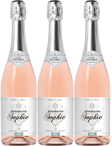Famille Pugibet Mademoiselle Sophie Schaumwein Roséwein rosé trocken sec alkoholfrei Frankreich I Visando Paket (3 Flaschen)