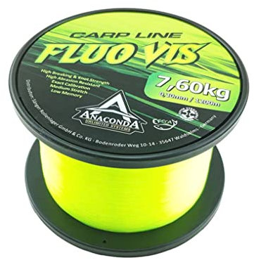 Saenger Unisex – Erwachsene Anaconda Fluovis Green Carp Line 1.200m/ 0,26mm