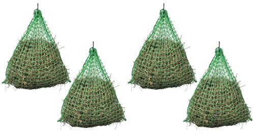 LAPOOH Heunetze 4 STK Heusäcke Für Pferde, Heutasche Pferd, Rund 0,75x0,75 m PP