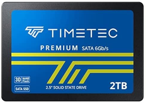 Timetec 2TB SSD 3D NAND QLC SATA III 6Gb/s 2.5 Inch 7mm (0.28) Read Speed Up to 550 MB/s SLC Cache Performance Boost Internal Solid State Drive for PC Computer Desktop and Laptop