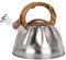 Belle Vous Tetera Plateada 3L de Inducción con Silbato - Hervidor de Agua Silbante Vintage para Cocina de Gas o Induccion Vitroceramica Cocina o Camping - para Te Café e Infusiones