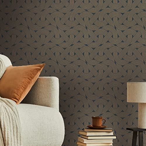 BRICOFLOR Art Déco Tapete schwarz gold Retro Vliestapete in 20er Jahre Optik elegant ideal für Schlafzimmer und Wohnzimmer