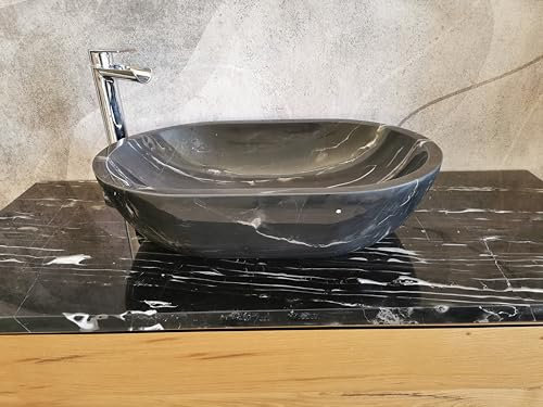 Lavabo in marmo Portoro silver super dark Misura 60x40x15cm FOTO REALI DEL LAVANDINO,lavabo da appoggio,lavabo ovale nero,lavandino nero,lavandino da appoggio ovale nero lucido