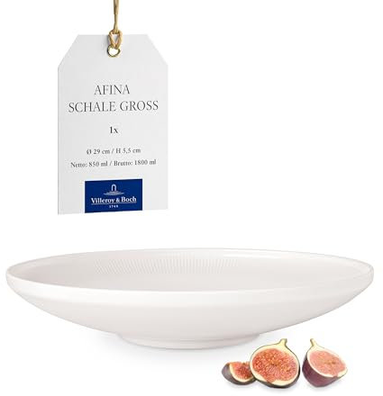 Villeroy & Boch - Coppa Afina in porcellana premium, bol grande per insalate, zuppe e pasta, Made in Germany, lavabile in lavastoviglie e adatto al microonde, impilabile, bianco