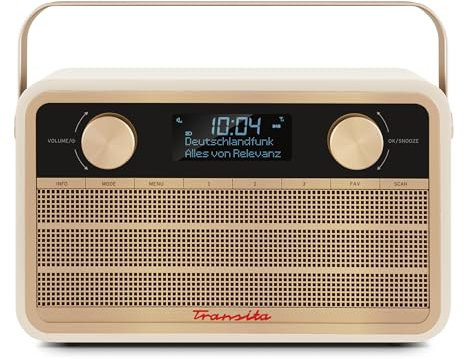 TechniSat Transita 120 tragbares DAB Radio (DAB+, UKW, 24 Stunden Akku, Aux In, Wecker, 2 Weckzeiten, Sleeptimer, Snooze-Funktion, Kopfhöreranschluss) beige