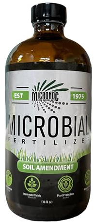 Micronoc Microbial Fertilizer Soil Amendment - Root Enhancer - Increased Yields - Nitrogen Fixation - Active and Living Liquid Microbial Concentrate (16 fl oz)
