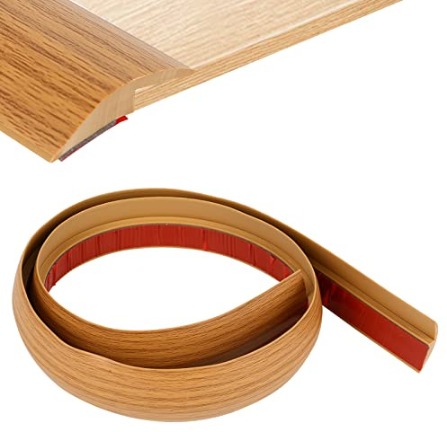 Profilo di transizione autoadesivo, per pavimenti in PVC, listello di copertura in vinile, profilo di transizione per porta, listello di chiusura (1, rovere giallo, compensazione altezza 5 mm x