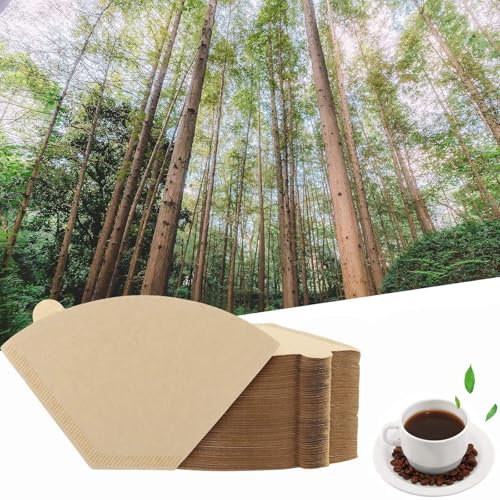 Coffee Filters Disposable 200Pc, #2 Cone Coffee Filters 2-6 Cups Natural Brown Paper, V02 Disposable Coffee Filter Fit for V60 Conical Shaped Pour Over Coffee Dripper and Drip Coffee Maker