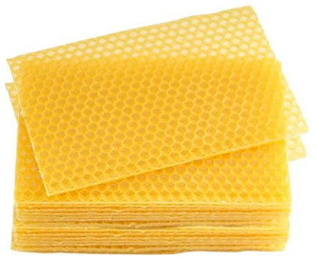 Osmond Bienenwachsblätter, 30 Stück, Grundierung, Bienenwachs, für Bienenrahmen, natürliche Wabenblätter, Bienenwachsblätter
