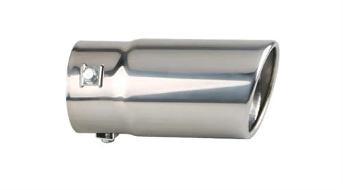 FUNFOB Auspuffblenden Universal Auto 70mm Einlass 76mm Auslass Auspuff Endschalldämpfer Spitze Edelstahl Silber Schwarz Auspuffspitzen Rohre Auto Auspuffroh(Silver 1)
