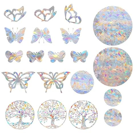 20 Stück Suncatcher Sticker Sonnenfänger Sticker Sonnenfänger Aufkleber Prisma Fensteraufkleber Prism-Fenster-Abziehbilder für Glatte Saubere Glasoberflächen