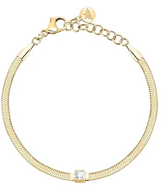 Morellato Bracciale Donna in Acciaio, Cristalli, Catena a Serpente, Collezione GIOIA, Idee Regalo Donna