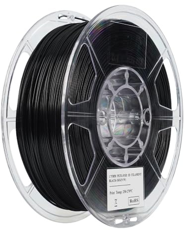 eSUN PETG-ESD Filament 1,75 mm, Schwarz, 0.5KG | PETG Antistatisch und Staubdichtes 3D Druckfilament 0,5KG für 3D Drucker