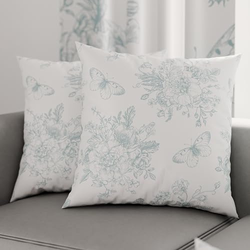PETTI Artigiani Italiani - Par de Fundas de Almohada 60x60 cm, Pareja de Funda de Cojín Motivo Floral, 100% Microfibra Hipoalergénica, Paquete de 2, Made in Italy