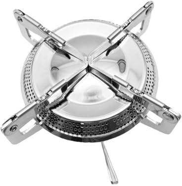 Toyvian Estufa de Camping Portátil de Gran Potencia, Quemador de Gas Compacto, Material Duradero, Control de Aire Ajustable, para Senderismo y Cocina al Aire Libre