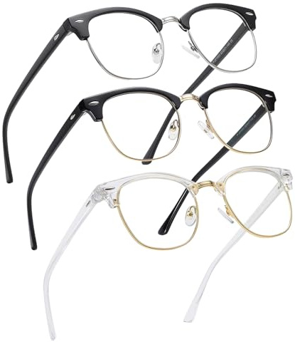 Perfectmiaoxuan Pack de 3 Gafas con Filtro de Luz Azul para Mujer y Hombre - Gafas para Computadora, Gaming, Protección UV, Reducción de Fatiga Ocular y Deslumbramiento por Luz Azul
