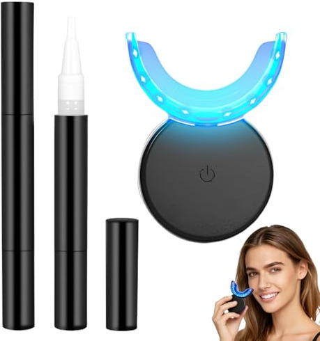 FunnAura LED Teeth Whitening Kit, Home Teeth Bleaching Kits with Dual Red Blue Light Tray and Bleaching Gel Pen for Brighter Smile