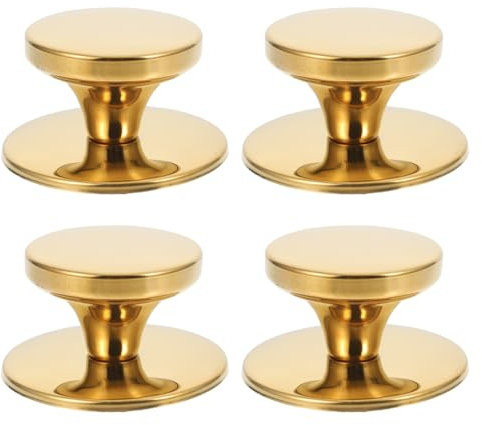 Yardwe 4pcs Pot Lid Handles Stainless Steel Cookware Replacement Knobs Heat-Resistant Pan Cover Handle Grip for Pots Pans Woks Milk Pots and Soup Lids Kitchen Accessory