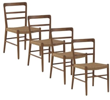 GEESEHOME Pack de 4 sillas Madera de Toon Color Nogal