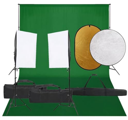 LoogCape Kit de studio photo avec éclairage, fond et réflecteur pour photographie professionnelle de portraits et de produits, studio à domicile, vlog et streaming, boîtes à lumière à intensité