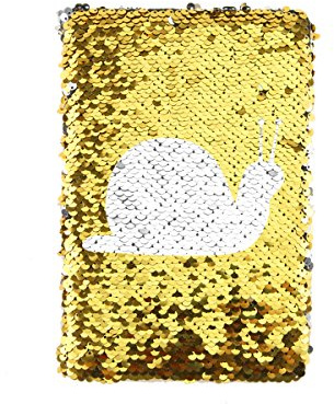 Magic A5 wendbares Pailletten-Notizbuch, funkelnd, glänzend, glitzernd, Planer, Tagebuch, Notizbuch, Geschenk für Kinder und Erwachsene (Gold)
