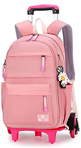 IvyH Schulrucksack Mädchen Teenager Schulranzen Trolley für Kinder Rucksack Lässig Kinderrucksack mit 6 Räder Trolley Schultasche Grundschultasche