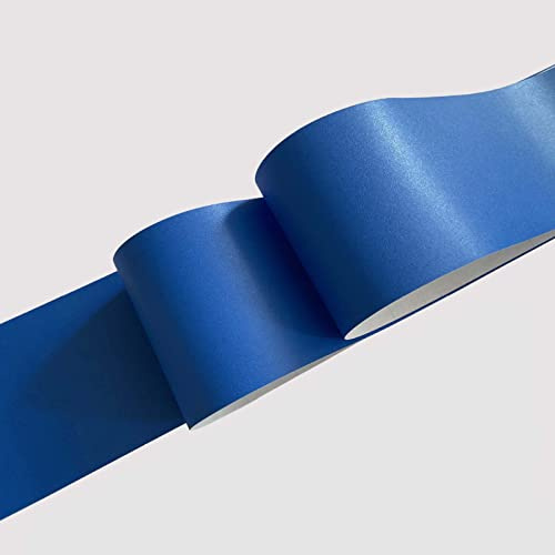 Guest Ruyunlai Bordure de papier peint Frise Murale Adhesive Bordure Papier Peint Frise Autocollante pour Cuisine, Salle de Bains, Plafond, Salon, Chambre Décoration Murale bleu foncé mat 8cm X 500cm