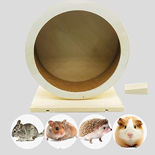 Allazone Ruota per criceti in legno per piccoli animali domestici, ruota per criceti, topi da corsa, ratti - giocattolo, taglia S
