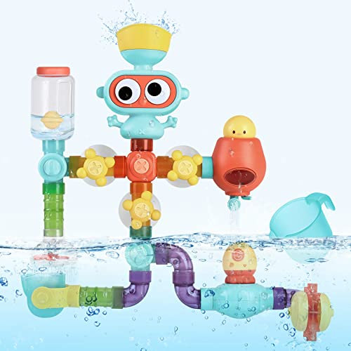 Japace Badewannenspielzeug, Badespielzeug ab 2 3 4 5 Jahre, Wasserspielzeug Badewannen Spielzeug Baby, Kinder Badespaß Geschenk für Mädchen und Jungen