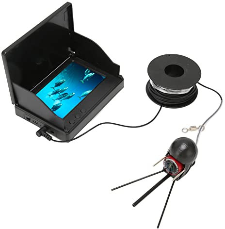 Fotocamera da Pesca Subacquea Schermo TN HD da 4,3 Pollici, Fish Finder IP68 Profondità Luce Notturna Impermeabile, Fotocamera da Pesca 195 Gradi Grandangolo Batteria da 10000 MAh (15 m / 16,4 yd