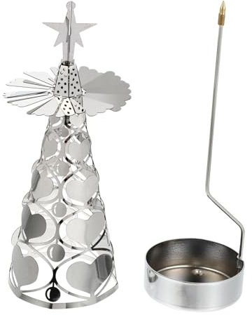 FUNOMOCYA Silberner Kerzenhalter Aus Eisen Weihnachtsdekoration Für Stabkerzen Tisch-Ornament Für Xmas Eleganter Weihnachtskerzenständer Für Festliche Atmosphäre Stilvolles Silbernes Weihnac