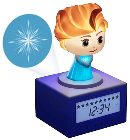 Paladone Disney Elsa Frozen Sleep Training Alarm Clock - Officially Licensed Disney Merchandise, Night Light for Girls, Bedroom, Nursery