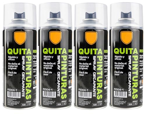 various Spray de Quita Pintura, Elimina Capas de Pintura Barnices Esmaltes 400ml - Pack de 4 Unidad