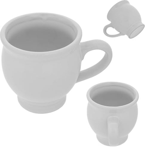 KADAX Taza de gres de 250 ml para vino caliente, taza de gres con asa, taza de cerámica, taza de té, taza de café, taza de cerámica (blanco)