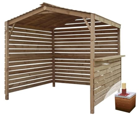 eDecks Privacy Atlas Hot Tub Gazebo DIY Kit - 2.4m x 2.4m - Bolt Down - Pressure Treated Timber - Enclosed Garden Gazebo for Hot Tubs, Outdoor Seating, Shelter & Private Relaxation Spaces