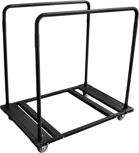 Folding Table Cart Black Table Rack with Heavy Duty Steel for 60 Round Tables Heavy Duty Table Trolley Black Desk Trolley Steel Frame Rolling Casters Party Event Hotel Furniture,45.3 X 45.3 X 29.1