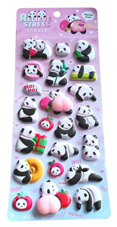 Gulliga 3D Klistermärken 3D Panda Genomskinliga Dekaler